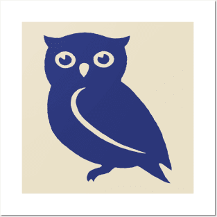 Cute Minimalistic Owl Cut-Out Art Posters and Art